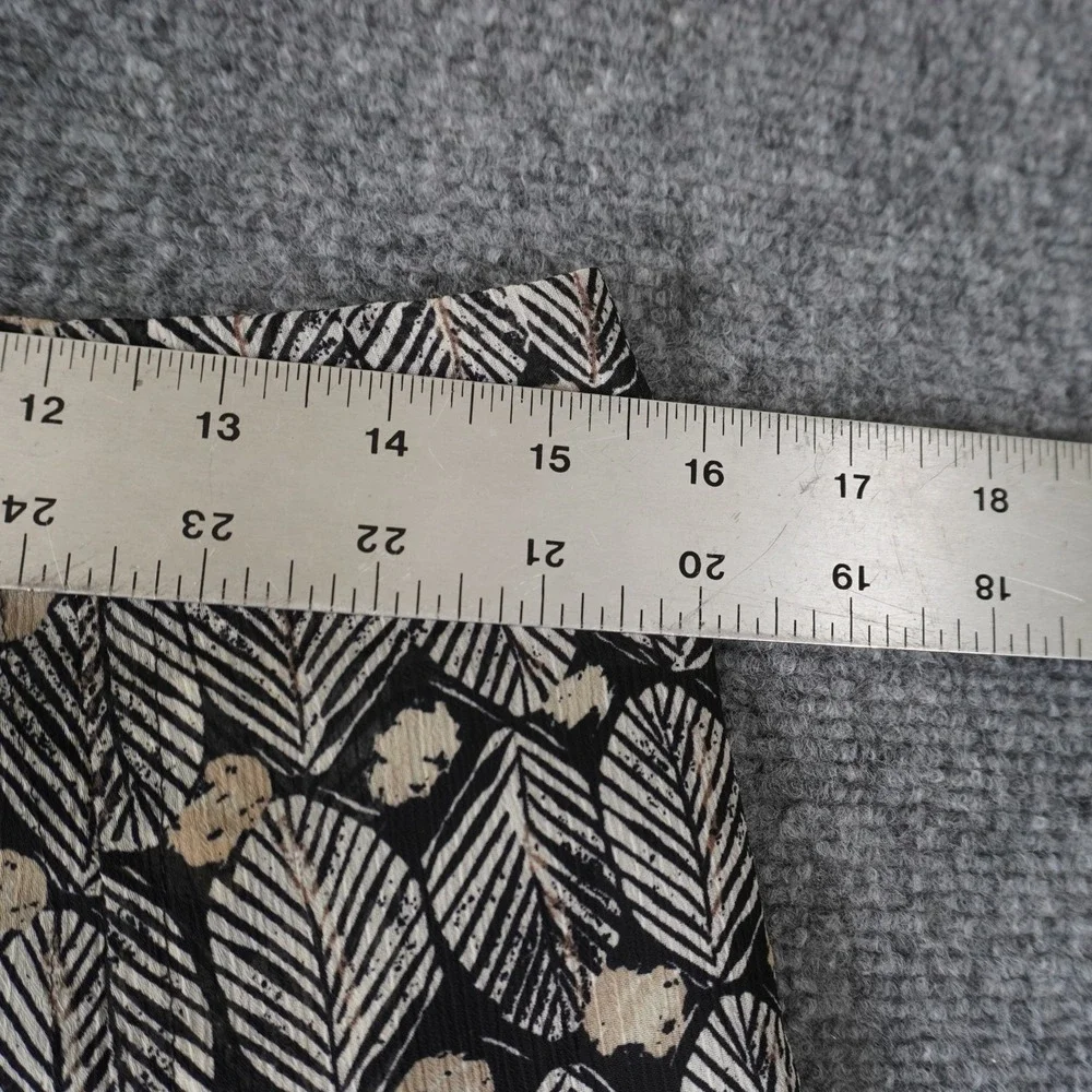 Sigrid‎ Olsen Petite Skirt A Line Leaf Print Black Beige Womens Size 6